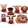 CANI SEDUTI IN PELUCHE CON CUORE CM 14 