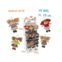  BAMBOLE DI PEZZA  15 CM PORTACHIAVI