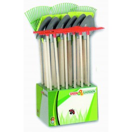 ESPOSITORE PALETTE E RASTRELLI CON MANICO LEGNO