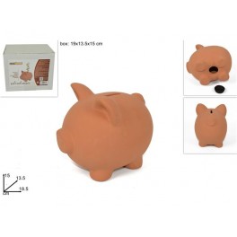 SALVADANAIO MAIALINO TERRACOTTA CM 18.5