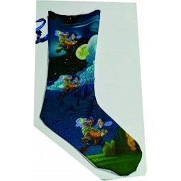 CALZA BEFANA STAMPATA CON PAESAGGIO E LUNA 