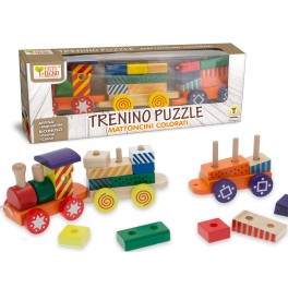 TRENINI PUZZLE DI LEGNO