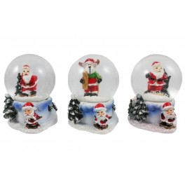 PALLINA DI NEVE 45 MM CON BABBO NATALE