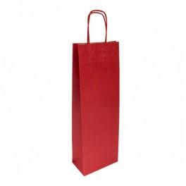 BUSTA ROSSA PER  BOTTIGLIE  14 X 8 X 39