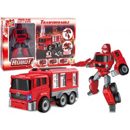 ROBOT TRASFORMER IN CAMION POMPIERI
