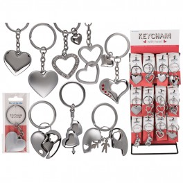 PORTACHIAVI IN METALLO CUORE CM 8  ASS 8 