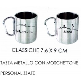 TAZZE IN METALLO CON MOSCHETTONE 