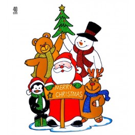 VETROFANIA FAMGLIA DI BABBO NATALE