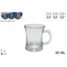 BICCHIERINI VETRO  SET 3 PZ