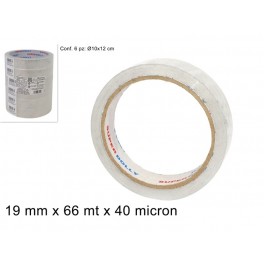 NASTRO TRASPARENTE 19MM X 66MT 40mic